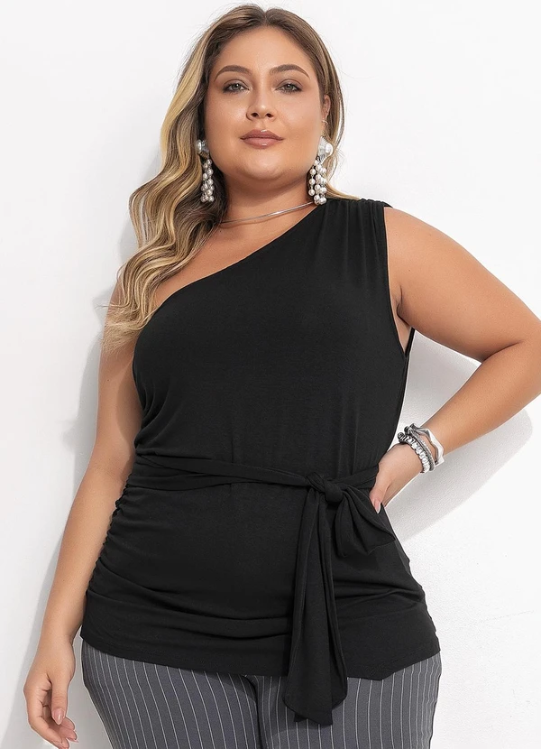 Quintess - Blusa Preta em Malha de Viscose 9