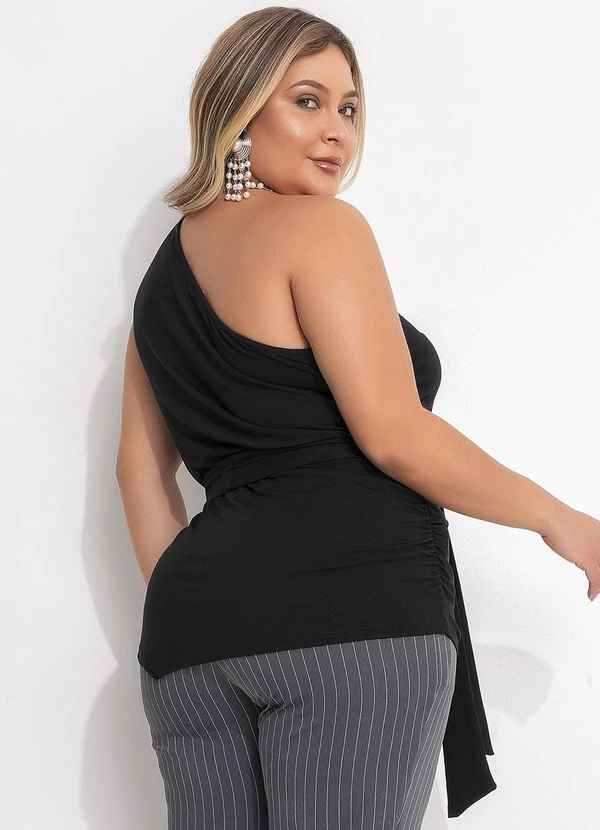 Quintess - Blusa Preta em Malha de Viscose 8