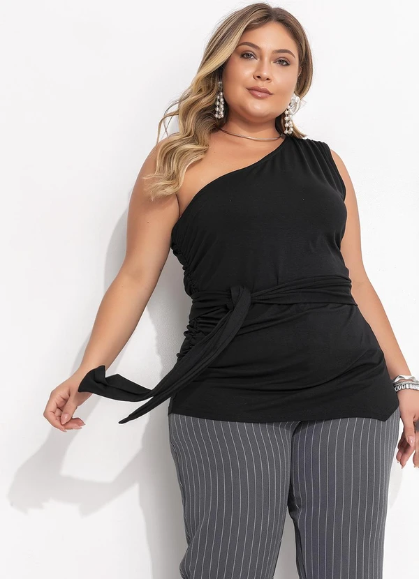 Quintess - Blusa Preta em Malha de Viscose 2