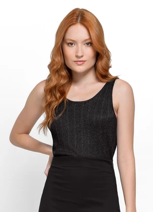 Enfim - Blusa Preta em Tricot Lurex - ENFIM