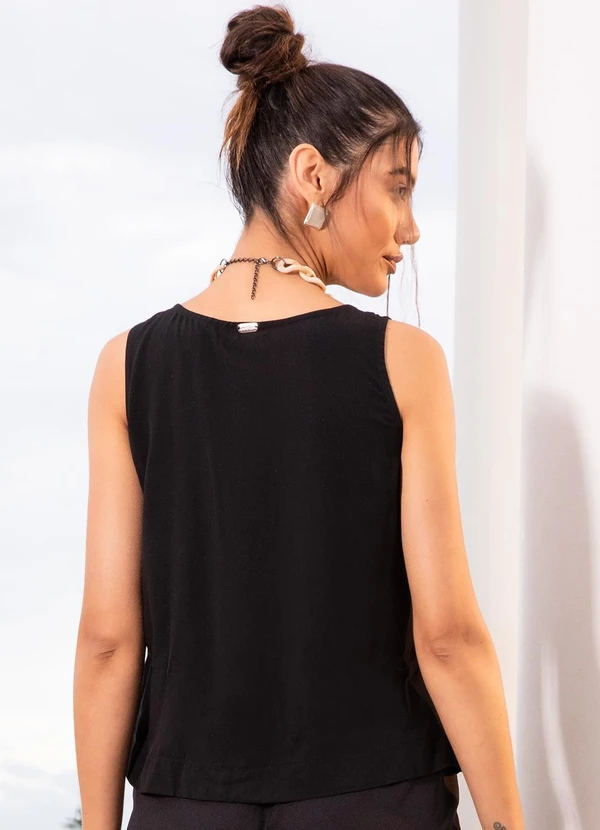 Quintess - Blusa Preta em Viscose Plana 2