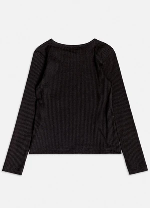 Momi - Blusa Preta Manga Longa do Tico e Teco Preto - MOMI