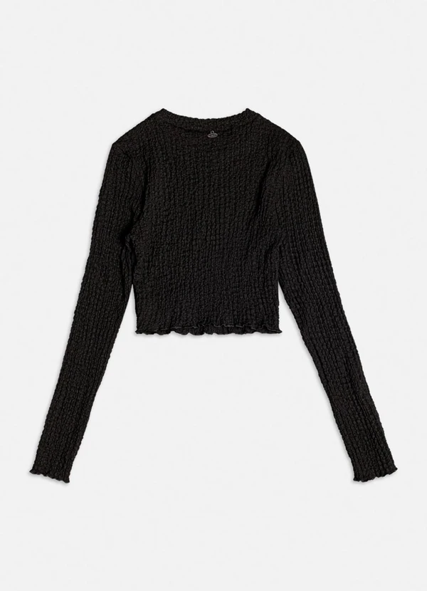 Authoria - Blusa Preta Manga Longa Texturizada Preto 2