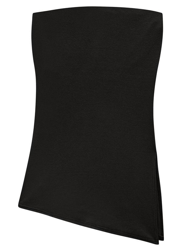 Enfim - Blusa Preta Tomara que Caia com Fenda