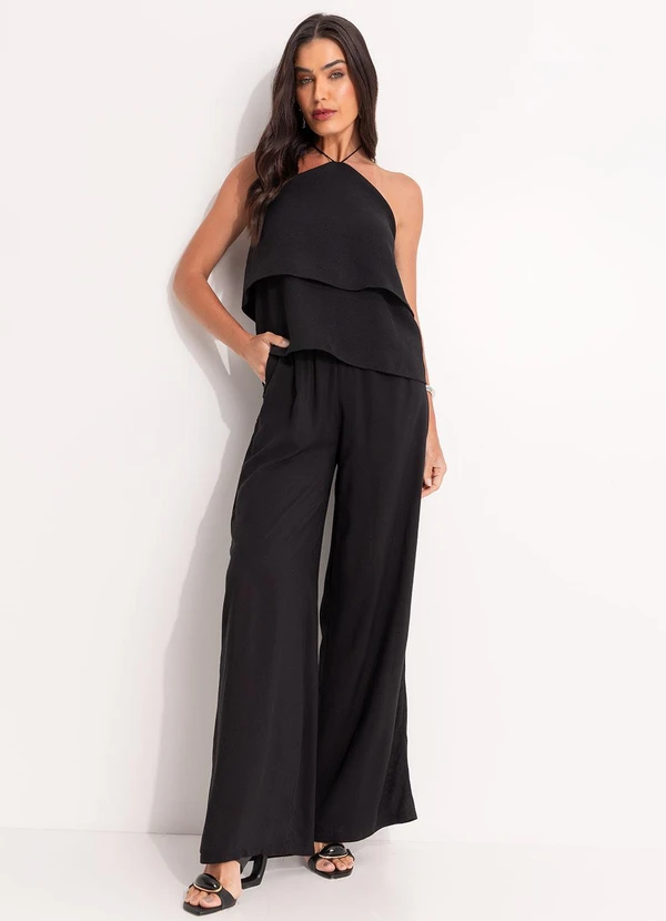 Quintess - Blusa Preto em Crepe Plano 3