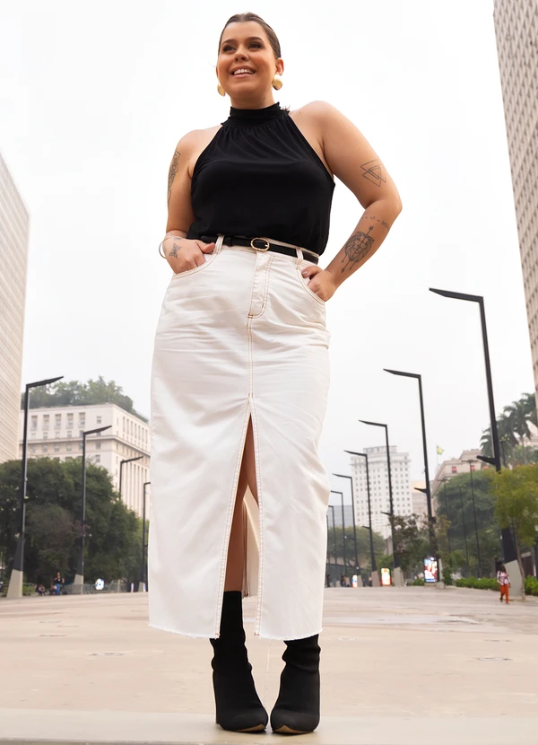 Quintess - Blusa Preto em Malha de Viscose 8