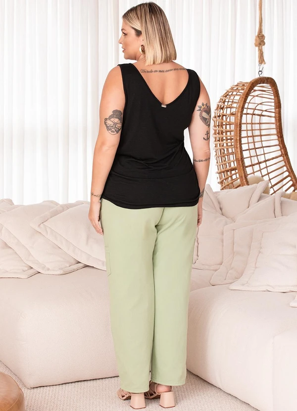 Quintess - Blusa Preto em Malha Flamê 12