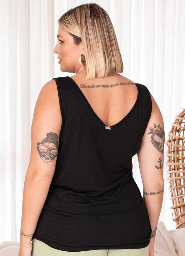 Quintess - Blusa Preto em Malha Flamê 13