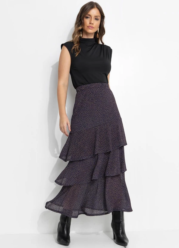 Quintess - Blusa Preto em Malha Fria 9