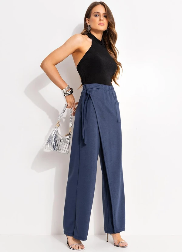 Quintess - Blusa Frente Única Gola Alta em Malha Slink Preta 3