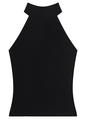 Malwee - Blusa Preto Justa em Ribana - MALWEE
