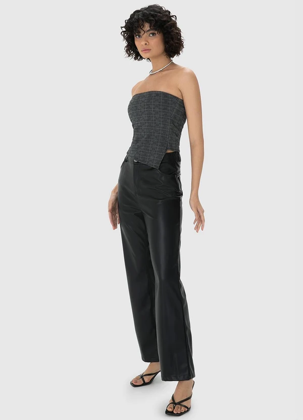 Enfim - Blusa Preto Xadrez Assimétrica 2