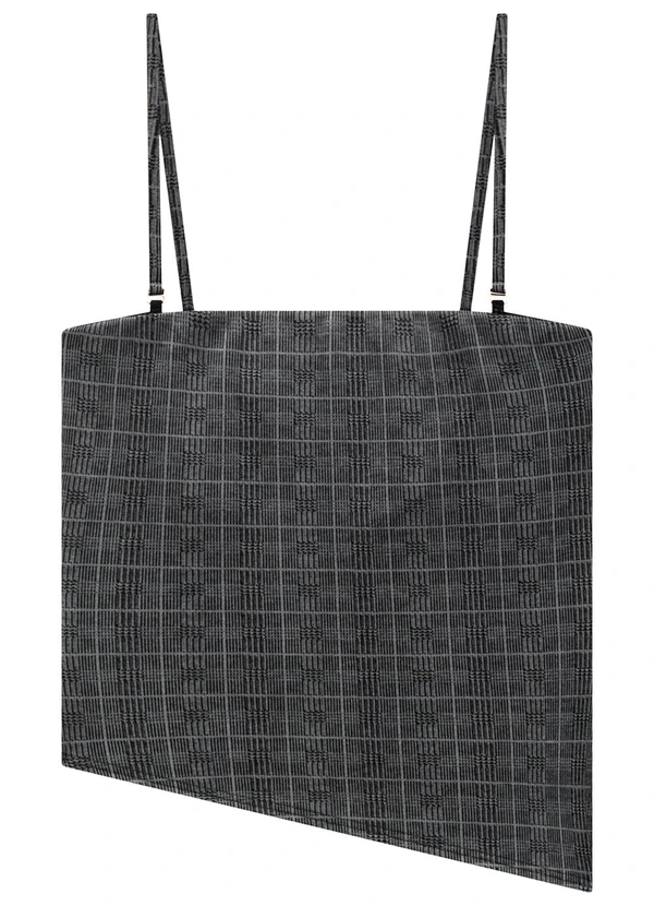 Enfim - Blusa Preto Xadrez Assimétrica 3