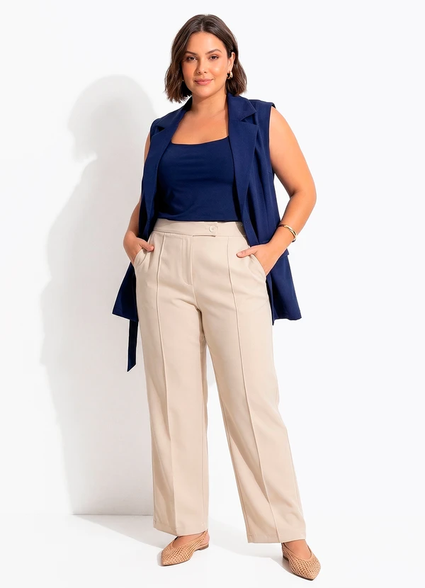 Quintess - Blusa Regata Azul Marinho Decote Quadrado em Microflex Ajustada 9