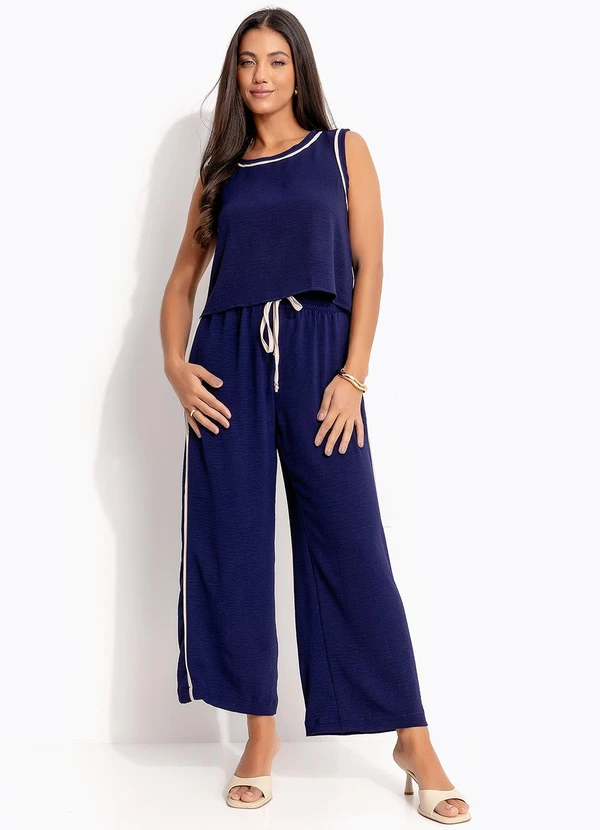 Quintess - Blusa Regata Azul Marinho  em Poliéster 5