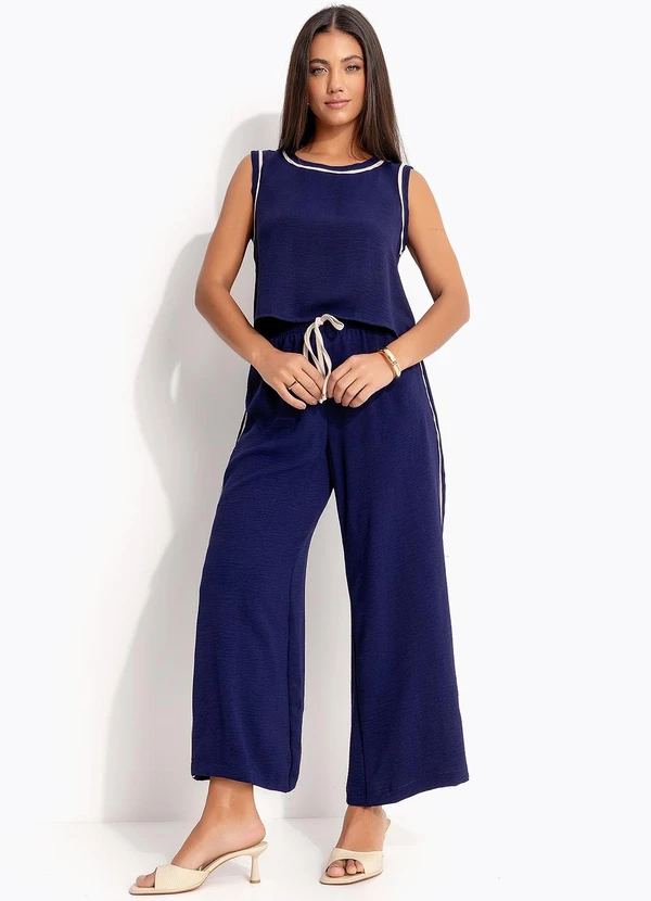 Quintess - Blusa Regata Azul Marinho  em Poliéster 3