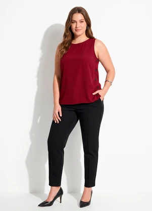 Quintess - Blusa Regata Burgundy em Tecido Crepe - QUINTESS