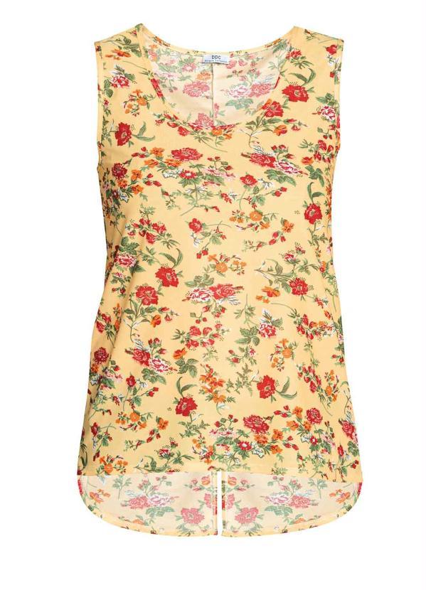Queima Estoque - Blusa Regata com Fenda Floral Damasco 5