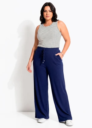 Quintess - Blusa Regata Listrada em Malha Canelada - QUINTESS