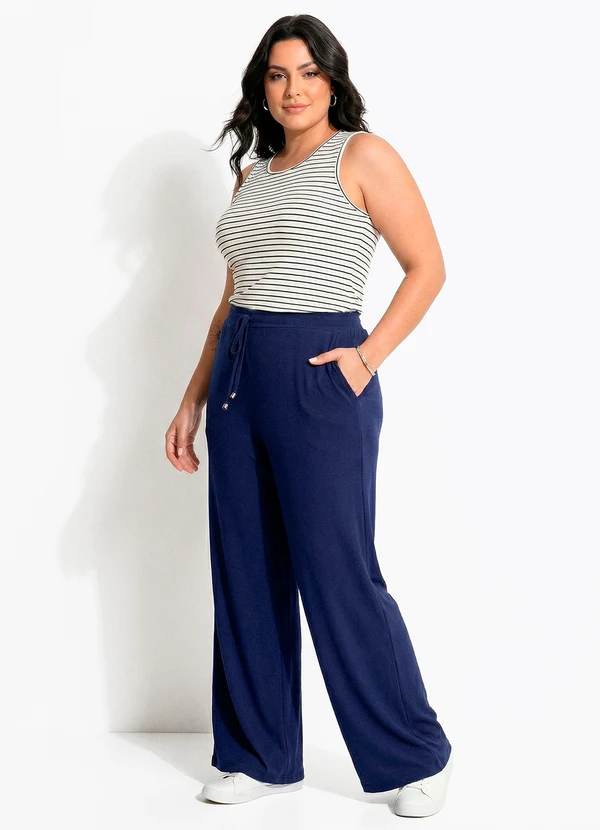 Quintess - Blusa Regata Listrada em Malha Canelada 6