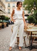 Blusa Regata Off White em Viscose com Poli�ster