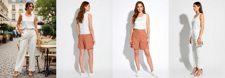 Blusa Regata Off White em Viscose com Poli�ster