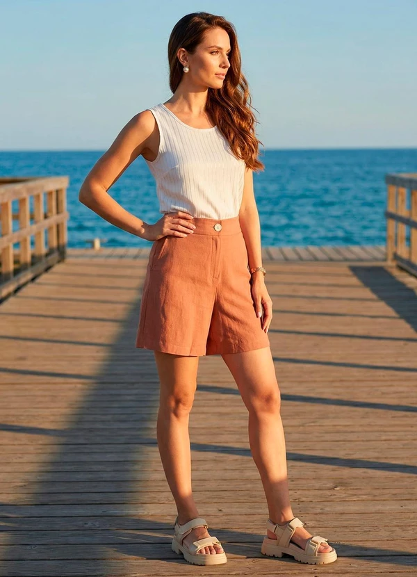 Quintess - Blusa Regata Off White em Viscose com Poliéster 12