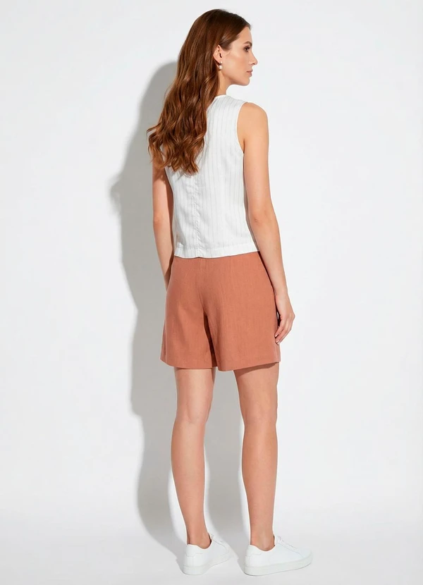 Quintess - Blusa Regata Off White em Viscose com Poliéster 8