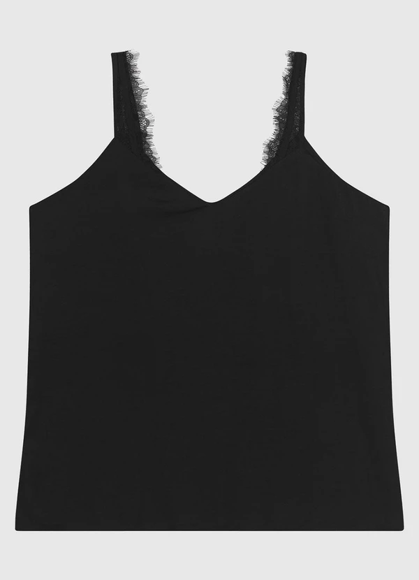 Enfim - Blusa Reta Acetinada Preto 3