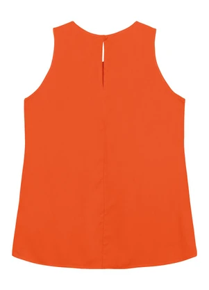 Malwee - Blusa Reta com Pregas em Viscose Laranja - MALWEE