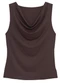 Enfim - Blusa Reta Degagê em Malha Preto - variação: Café