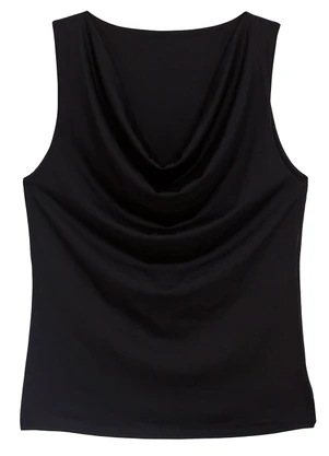 Enfim - Blusa Reta Degagê em Malha Preto - ENFIM