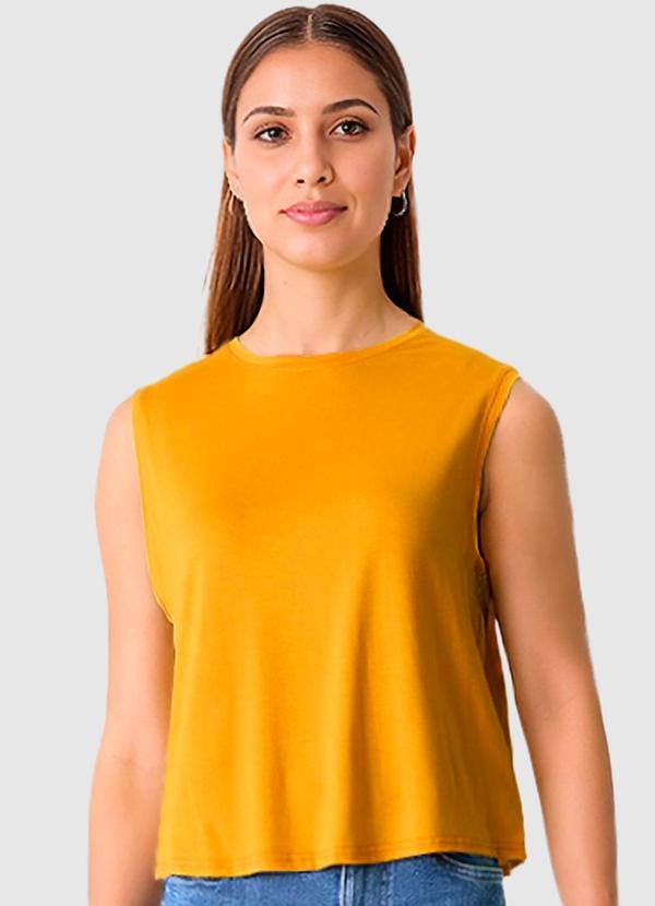 Malwee - Blusa Reta em Viscose Amarelo