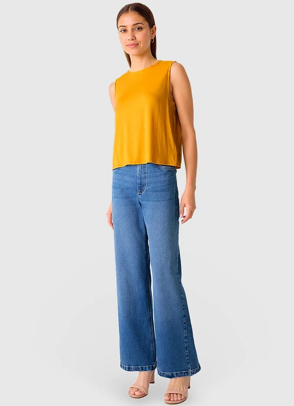Malwee - Blusa Reta em Viscose Amarelo 3