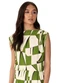 Enfim - Blusa Reta em Viscose Geométrica Laranja - variação: Verde