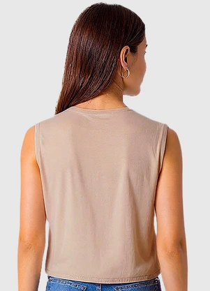 Malwee - Blusa Reta em Viscose Marrom Claro - MALWEE