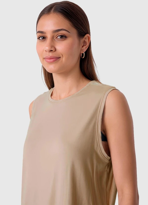 Malwee - Blusa Reta em Viscose Marrom Claro 4