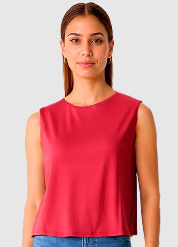Malwee - Blusa Reta em Viscose Vermelho Escuro
