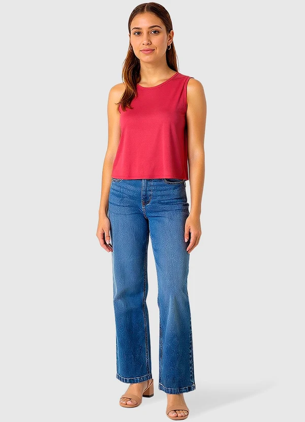 Malwee - Blusa Reta em Viscose Vermelho Escuro 3