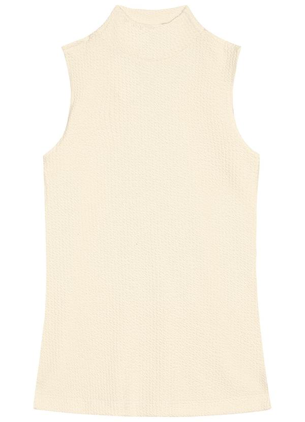 Malwee - Blusa Reta Texturizada com Fenda Bege 5