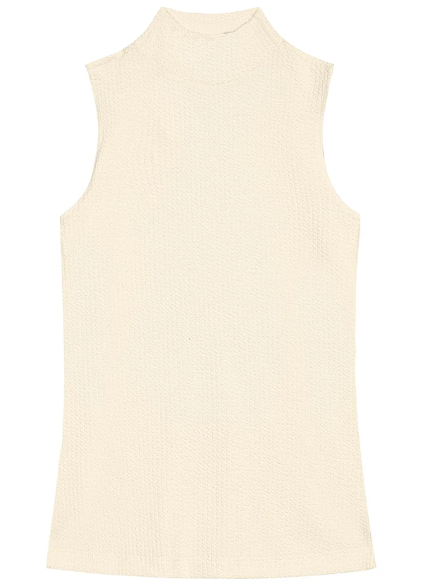 Malwee - Blusa Reta Texturizada com Fenda Bege 5