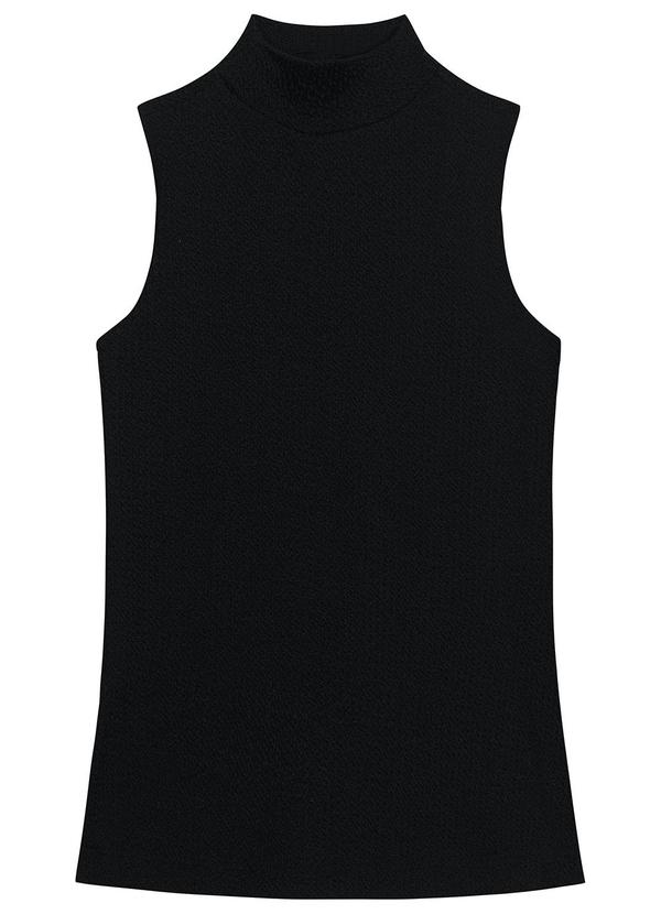 Malwee - Blusa Reta Texturizada com Fenda Preto 5