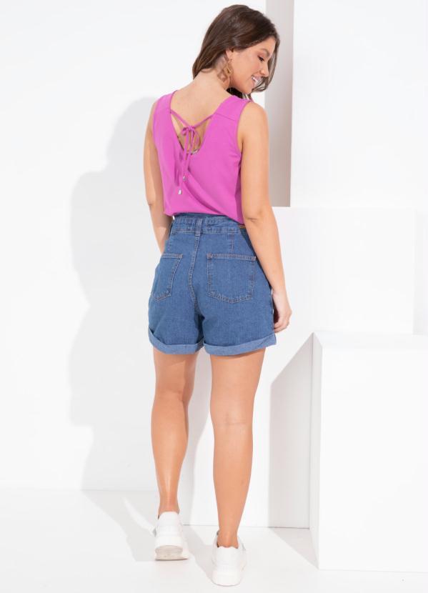 Outlet - Blusa Rosa com Cordel e Amarração nas Costas 4