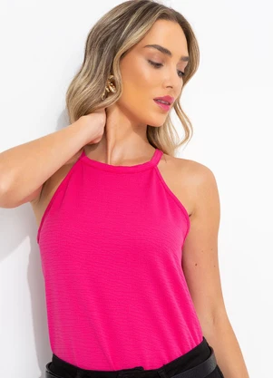 Bimini - Blusa Rosa em Malha Anarruga - BIMINI