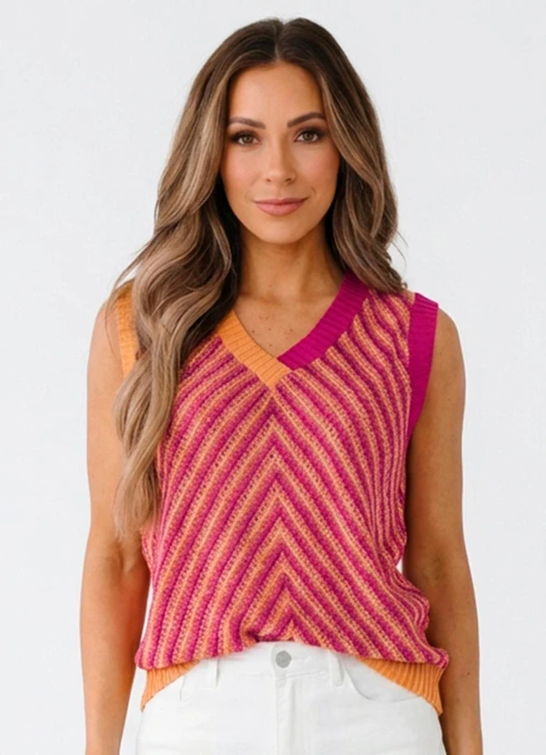 Quintess - Blusa Rosa em Tricô