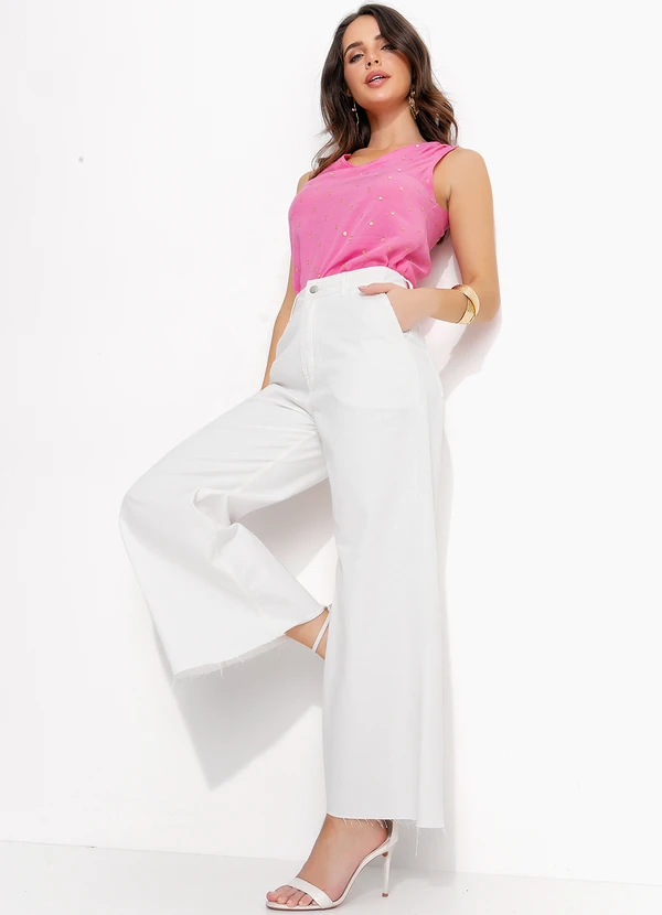 Quintess - Blusa Rosa em Viscose com Fio Metalizado e Gola Padre 6