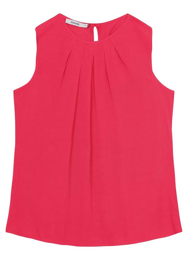Malwee - Blusa Rosa Escuro Ampla com Franzido