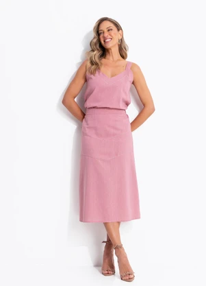 Quintess - Blusa Rosa Queimado em Linho - QUINTESS