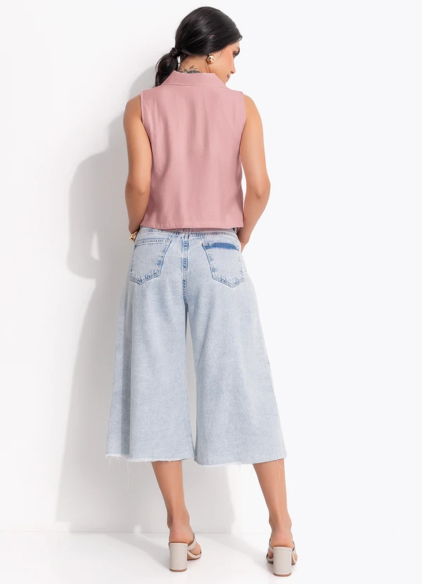 Quintess - Blusa Rosé em Tecido Alfaiataria de Viscose 8