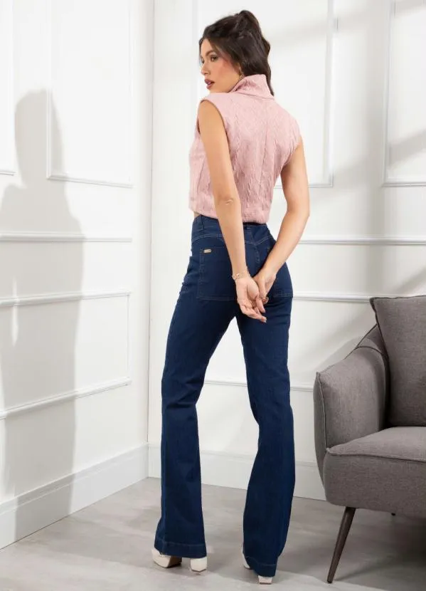 Quintess - Blusa Rosê Gola Alta